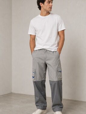 Earth Two Tone Gray Cargo Pants Shorts